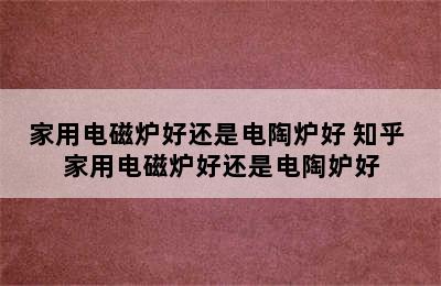 家用电磁炉好还是电陶炉好 知乎 家用电磁炉好还是电陶妒好